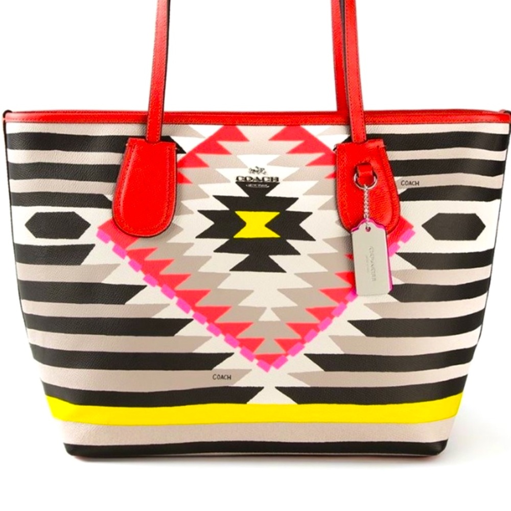 Coach Aztec Print 
Dream Weaver Tote Bag. RARE